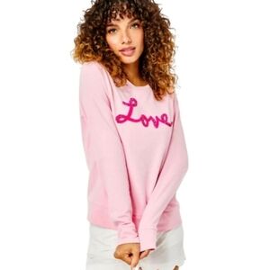 Lilly Pulitzer Rami Longsleeve Sweatshirt Pink Blossom Love Graphic XS